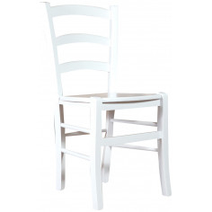 Sedia in legno massello di faggio finitura bianca laccata L45xPR45xH88 cm