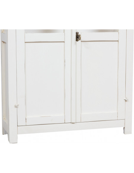 Vetrinetta Country in legno massello di tiglio finitura bianca anticata  68x25x98 cm