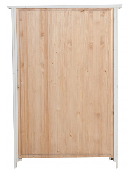 Piccola libreria Country in legno massello di tiglio finitura bianca anticata 68x25x98 cm