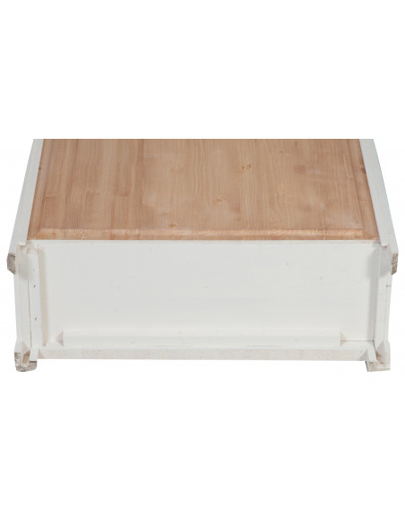 Piccola libreria Country in legno massello di tiglio finitura bianca anticata 68x25x98 cm