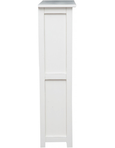 Piccola libreria Country in legno massello di tiglio finitura bianca anticata 68x25x98 cm Piccola libreria Country in legno massello di tiglio finitura bianca anticata 68x25x98 cm
