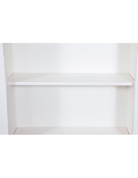 Piccola libreria Country in legno massello di tiglio finitura bianca anticata 68x25x130 cm