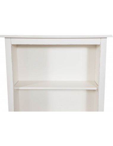 Piccola libreria Country in legno massello di tiglio finitura bianca anticata 68x25x130 cm Piccola libreria Country in legno massello di tiglio finitura bianca anticata 68x25x130 cm