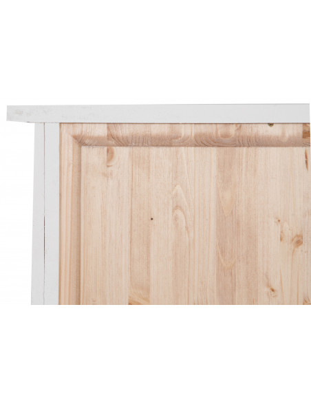 Vetrina Credenza Country in legno massello di tiglio finitura bianca anticata 68x25x130 cm