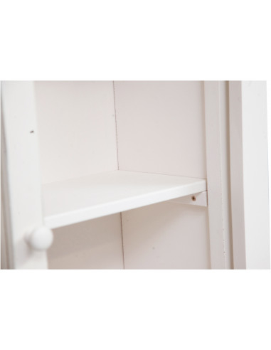 Vetrina Credenza Country in legno massello di tiglio finitura bianca anticata 68x25x130 cm Vetrina Credenza Country in legno massello di tiglio finitura bianca anticata 68x25x130 cm