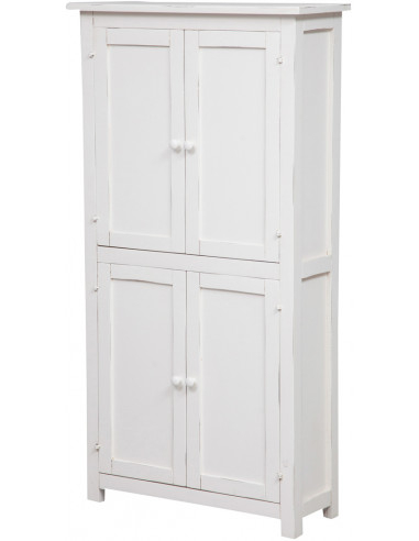 Stipetto Country in legno massello di tiglio struttura bianca anticata  68x25x130 cm