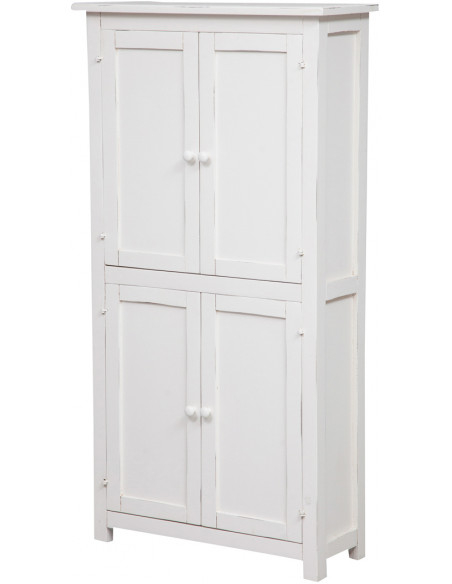 Stipetto Country in legno massello di tiglio struttura bianca anticata  68x25x130 cm