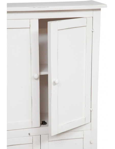 Stipetto Country in legno massello di tiglio struttura bianca anticata  68x25x130 cm