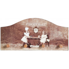 Appendino decorato anticato in legno L29xPR3,5xH14 cm 2