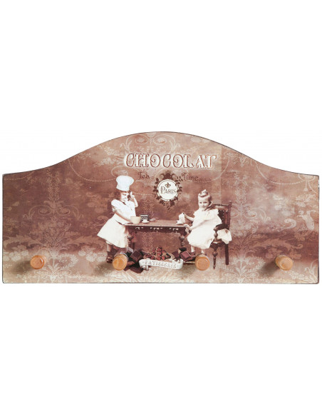 Appendino decorato anticato in legno L29xPR3,5xH14 cm