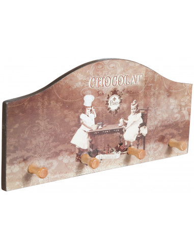 Appendino decorato anticato in legno L29xPR3,5xH14 cm