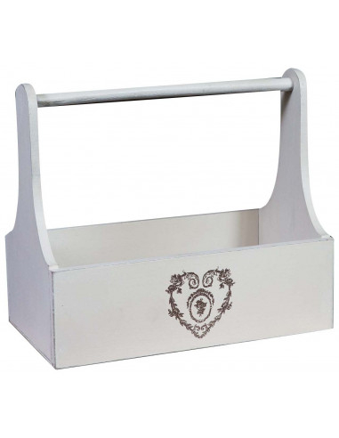 Set di due contenitori Shabby in legno finitura bianca anticata 31x17x27 + 38x14x22 cm Set di due contenitori Shabby in legno finitura bianca anticata 31x17x27 + 38x14x22 cm