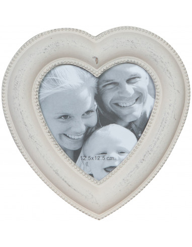 Portafoto da appoggio a cuore in legno finitura Shabby anticata  L20xPR3xH20 cm Portafoto da appoggio a cuore in legno finitura Shabby anticata  L20xPR3xH20 cm