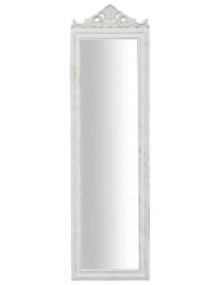 Specchiera  da terra 40x3x140 cm finitura bianco anticato