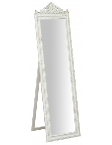 Specchiera  da terra 40x3x140 cm finitura bianco anticato