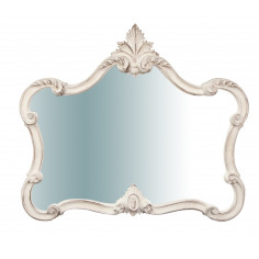 Specchiera da parete in legno finitura bianco anticato made in italy L71XPR5XH82 cm 2