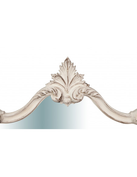Specchiera da parete in legno finitura bianco anticato made in italy L71XPR5XH82 cm