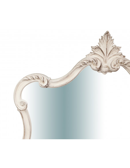 Specchiera da parete in legno finitura bianco anticato made in italy L71XPR5XH82 cm