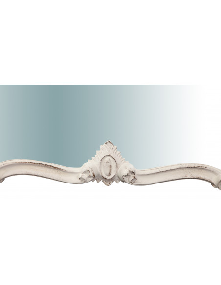 Specchiera da parete in legno finitura bianco anticato made in italy L71XPR5XH82 cm