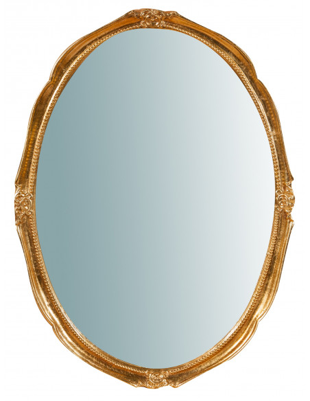 Specchiera da parete verticale/orizzontale in legno finitura foglia oro anticato Made in Italy L82xPR5xH101 cm - Biscottini.it