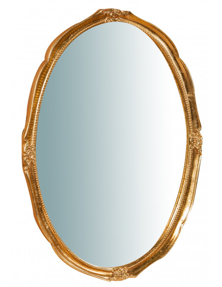 Specchiera da parete verticale/orizzontale in legno finitura foglia oro anticato Made in Italy L82xPR5xH101 cm - Biscottini.it