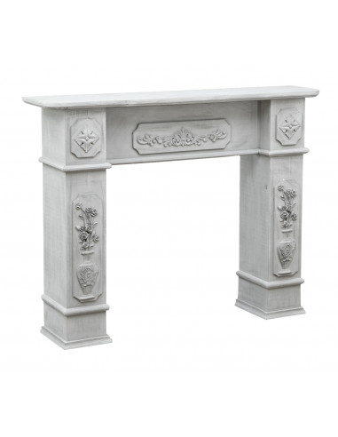 Cornice camino in legno finitura grigio anticata  L121xPR28xH96 cm