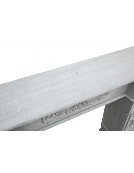 Cornice camino in legno finitura grigio anticata  L121xPR28xH96 cm