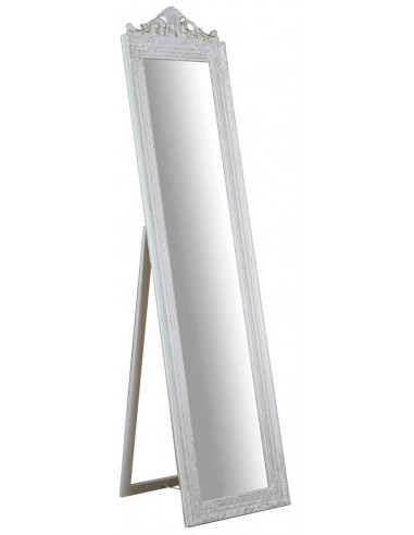 Specchiera  da terra 43x3,5x178 cm finitura bianco anticato