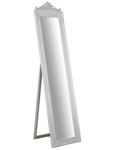 Specchiera  da terra 43x3,5x178 cm finitura bianco anticato