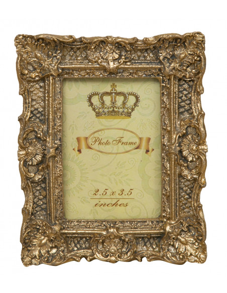 PORTAFOTO DA APPOGGIO VERTICALE/ORIZZONTALE IN RESINA FINITURA ORO ANTICATA L10,5XPR2XH13 CM 