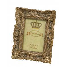 PORTAFOTO DA APPOGGIO VERTICALE/ORIZZONTALE IN RESINA FINITURA ORO ANTICATA L10,5XPR2XH13 CM