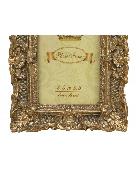 PORTAFOTO DA APPOGGIO VERTICALE/ORIZZONTALE IN RESINA FINITURA ORO ANTICATA L10,5XPR2XH13 CM 