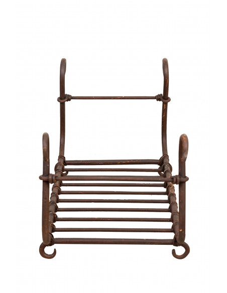 Porta leña de hierro forjado hecho a mano L92XPR45XH44 cm