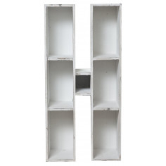Bacheca a forma di lettera  H in legno bianco anticato L63xPR18xH63 cm 2
