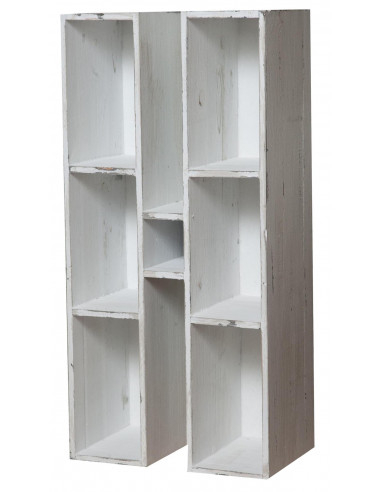Bacheca a forma di lettera  H in legno bianco anticato L63xPR18xH63 cm