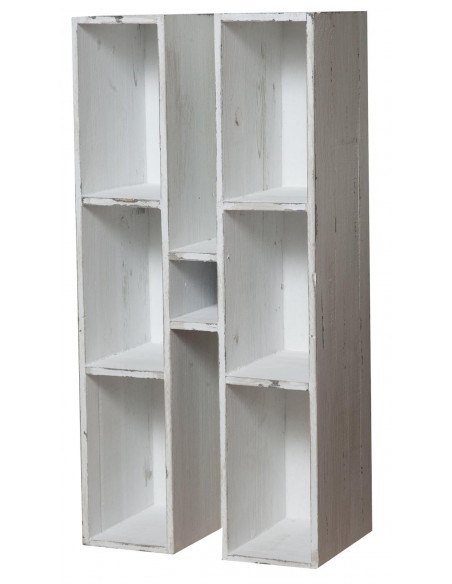 Bacheca a forma di lettera  H in legno bianco anticato L63xPR18xH63 cm