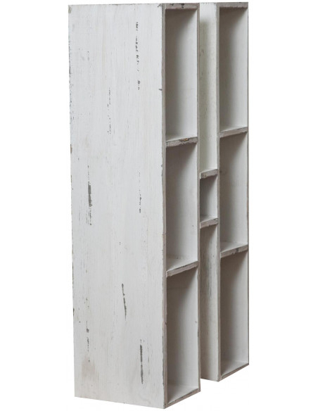 Bacheca a forma di lettera  H in legno bianco anticato L63xPR18xH63 cm