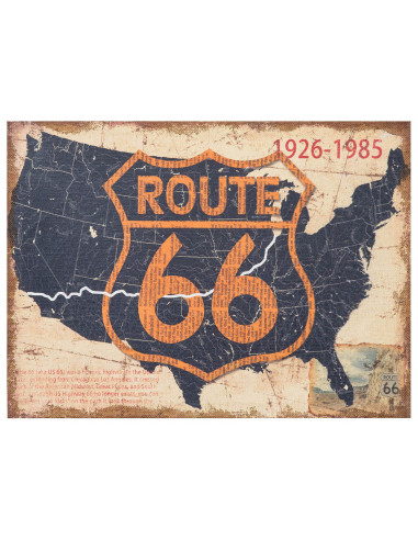 Impressão 'ROUTE 66' em tela de juta crua envelhecida L60xDP1,9xA45 cm Impressão 'ROUTE 66' em tela de juta crua envelhecida L60xDP1,9xA45 cm