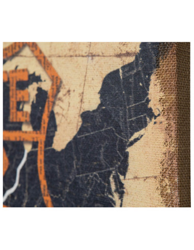 Impressão 'ROUTE 66' em tela de juta crua envelhecida L60xDP1,9xA45 cm Impressão 'ROUTE 66' em tela de juta crua envelhecida L60xDP1,9xA45 cm