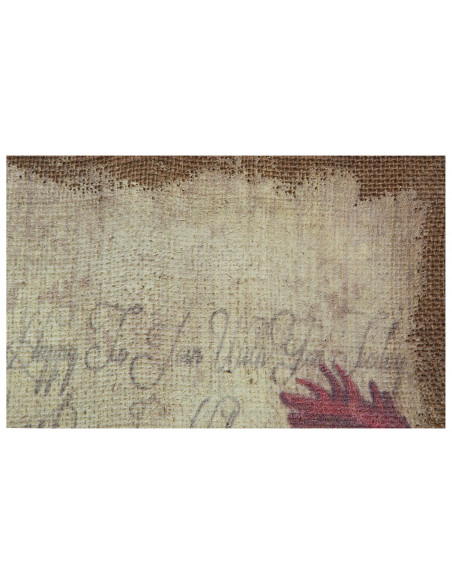 Stampa 'GALLO' su tela in juta grezza anticata L25xPR1,9xH52 cm