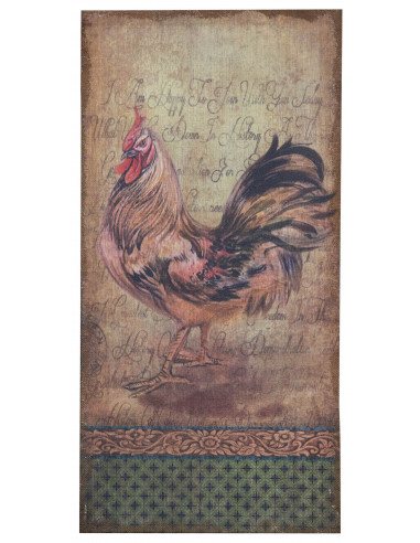Stampa 'GALLO' su tela in juta grezza anticata L40xPR3xH80 cm