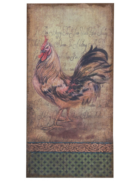 Stampa 'GALLO' su tela in juta grezza anticata L40xPR3xH80 cm