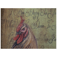 Impressão 'ROOSTER' em tela de juta crua envelhecida L40xDP3xA80 cm 2