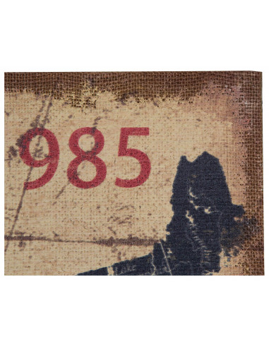 Impressão 'ROUTE 66' em tela de juta crua envelhecida L90xDP2xA60 cm Impressão 'ROUTE 66' em tela de juta crua envelhecida L90xDP2xA60 cm