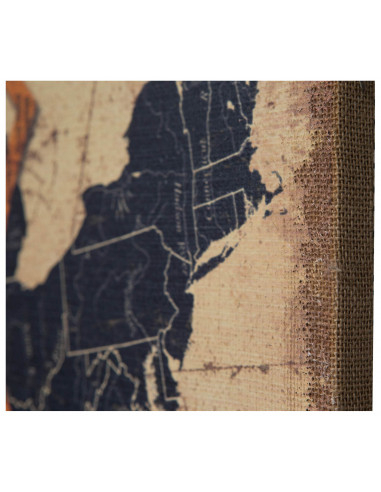 Impressão 'ROUTE 66' em tela de juta crua envelhecida L90xDP2xA60 cm Impressão 'ROUTE 66' em tela de juta crua envelhecida L90xDP2xA60 cm