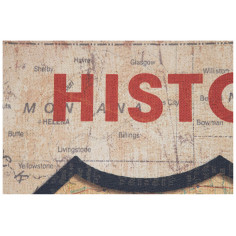 Stampa 'HISTORIC ROUTE 66' su tela in juta grezza anticata L60xPR2xH90 cm 2