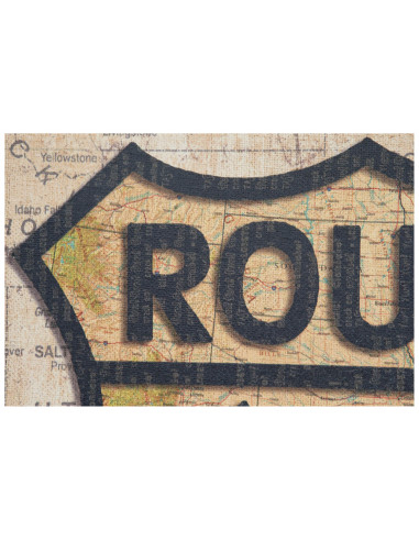 Stampa 'HISTORIC ROUTE 66' su tela in juta grezza anticata L60xPR2xH90 cm Stampa 'HISTORIC ROUTE 66' su tela in juta grezza anticata L60xPR2xH90 cm