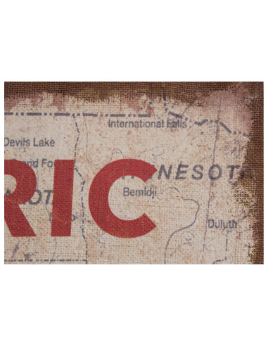 Impressão 'HISTORIC ROUTE 66' em tela de juta crua antiga L60xDP2xA90 cm Impressão 'HISTORIC ROUTE 66' em tela de juta crua antiga L60xDP2xA90 cm