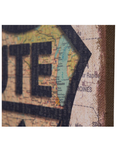 Stampa 'HISTORIC ROUTE 66' su tela in juta grezza anticata L60xPR2xH90 cm Stampa 'HISTORIC ROUTE 66' su tela in juta grezza anticata L60xPR2xH90 cm