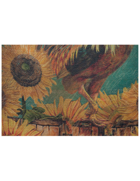Impressão 'ROOSTER' em tela de juta crua envelhecida L40xDP1,9xA40 cm